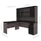 Bestar Norma L-Shaped Desk with Hutch, Black & Bark Gray 181850-000018 - alternate 3